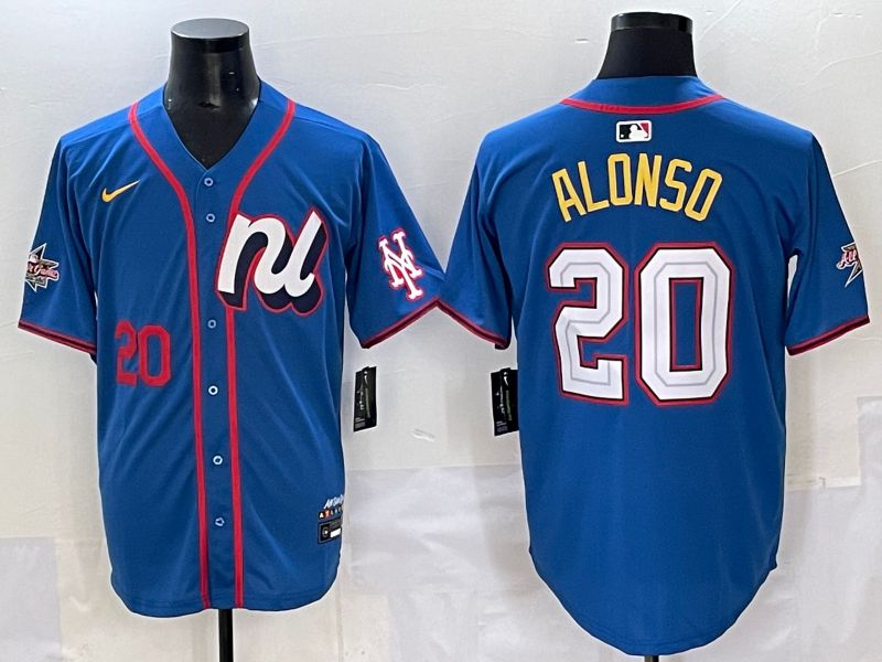 Men 2025 New York Mets #20 Alonso Blue All star Nike MLB Jersey style 3->new york mets->MLB Jersey